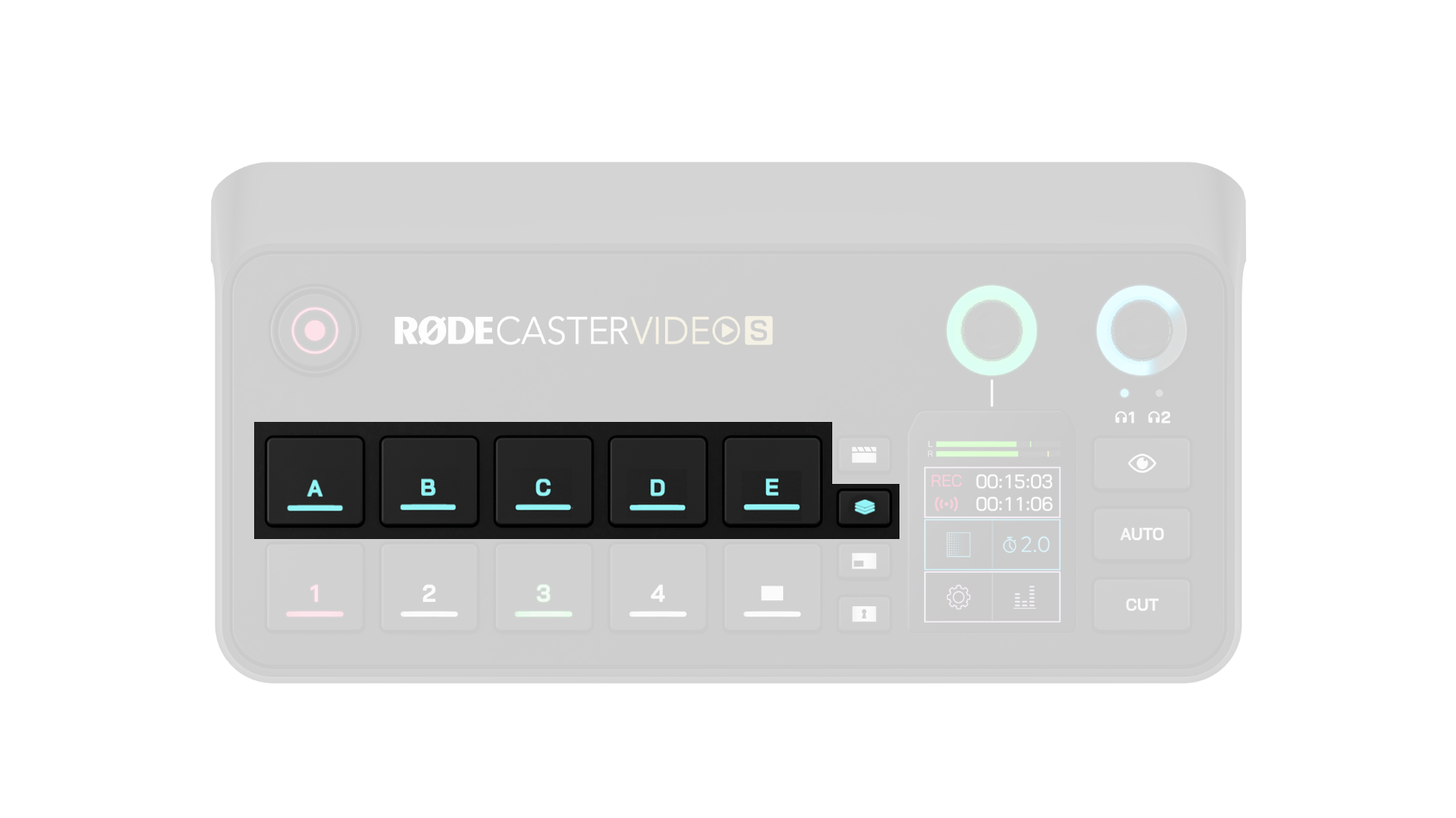 RØDECaster Video overlay button